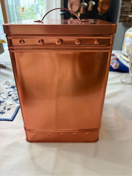 None Other - Copper color Metal Storage Tin with Handle